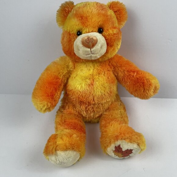 Build-A-Bear Four Seasons 15" Autumn Bear with Maple Leaf Sparkly Orange Fur - Picture 1 of 8